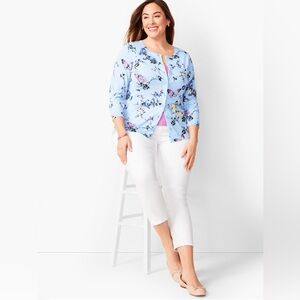 Talbots Butterfly Charming Cardigan Sweater Size XL Petite- THREE-QUARTER SLEEVE